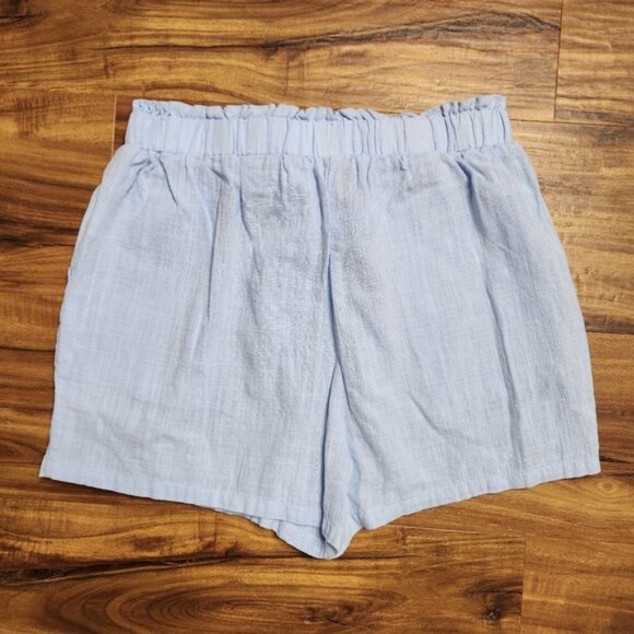 Shein Baby Blue Linen Shorts Size Small - Picture 2 of 7